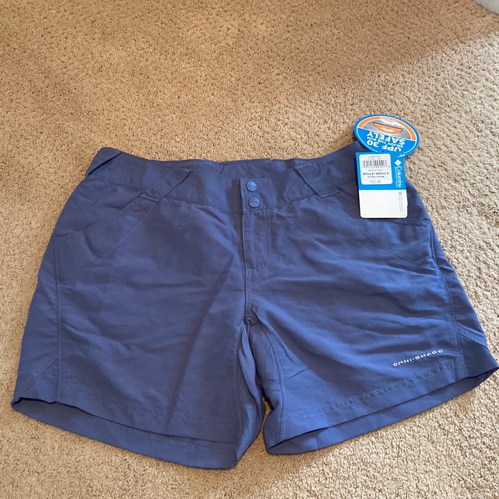 COLUMBIA PFG NWT CORAL POINT II SHORTS OMNI SHADE Blue WOMEN’S Medium/6